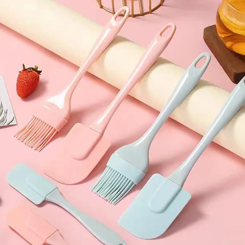 Set 3 Pezzi: Spatola per Crema, Spatola per Pane e Torte, Pennello per Olio, Mixer, Spatola in Silicone, Utensile da Cucina Antiaderente, Nuovo