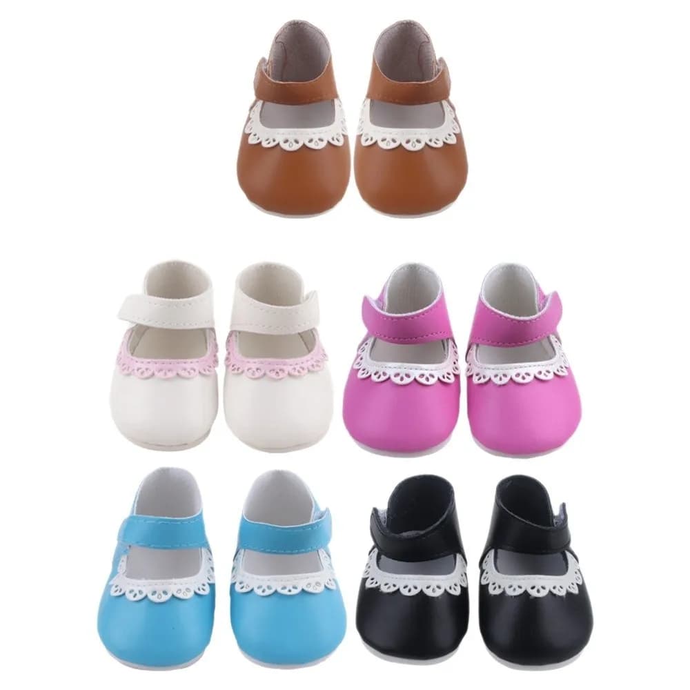 Calzature Scarpe da 8 cm Scarpe in pelle Pu con volant Design Scarpe rinate Adorabili accessori stile carino con bordi Orso giocattolo in cotone