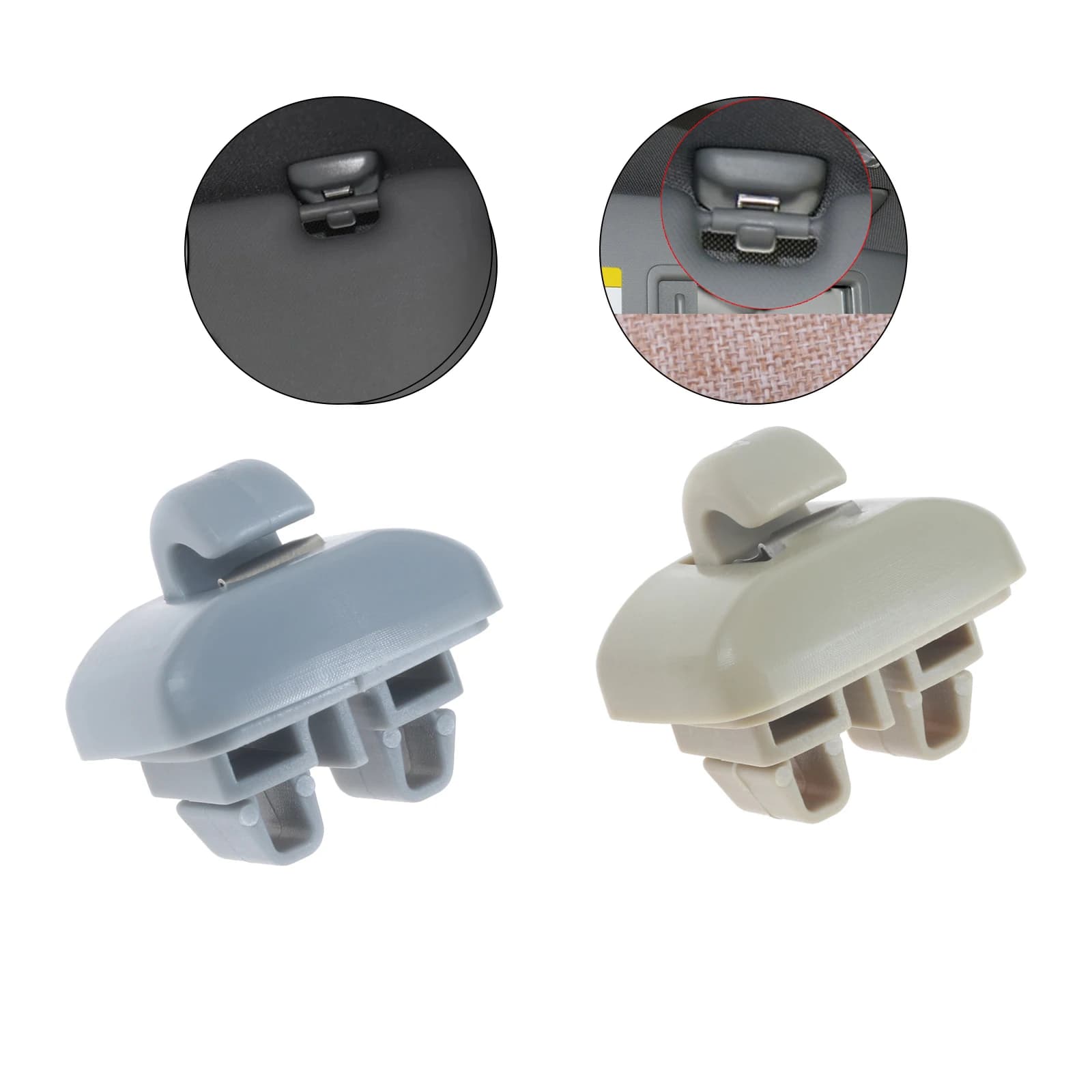Fermi per gancio per gancio per gancio per gancio per visiera parasole anteriore per auto da 2 pezzi 4B 0857562 4B 0857563 per Audi TT A6 C5 2000 2005 Grigio/Beige