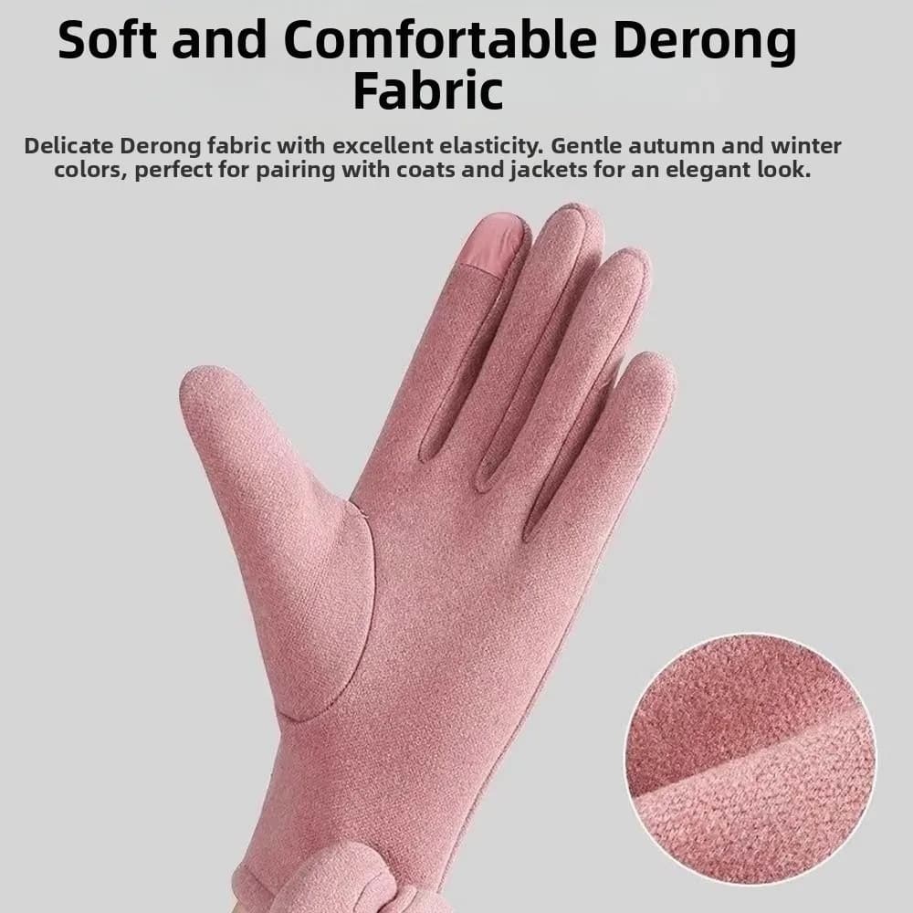 Regalo Coppia Guanti anti-freddo Guanti morbidi in pelle scamosciata ispessita tinta unita Scaldamani touch screen antivento Guanti invernali