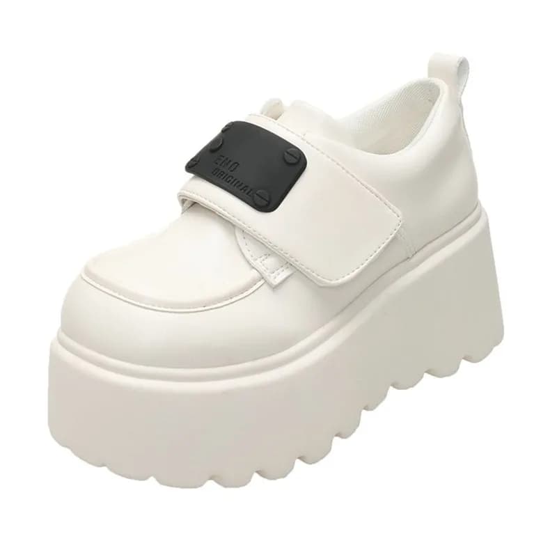Nuove Sneakers di Lusso in Pelle per Donna, Scarpe con Tacco Alto 10CM e Piattaforma Antiscivolo, Scarpe Casual Autunnali da Passeggio