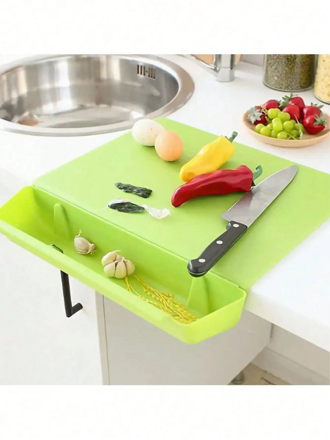 Tagliere antiscivolo 2 in 1 con contenitore per alimenti rimovibile – Tagliere antiscivolo, utensili da cucina e accessori per la casa