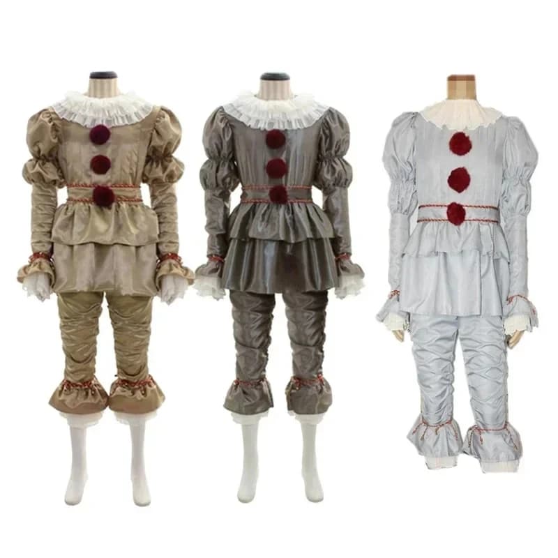 Costume da Clown Horror ABC123, Cosplay Pennywise per Halloween e Carnevale, Abbigliamento Fantasy per Uomo Adulto