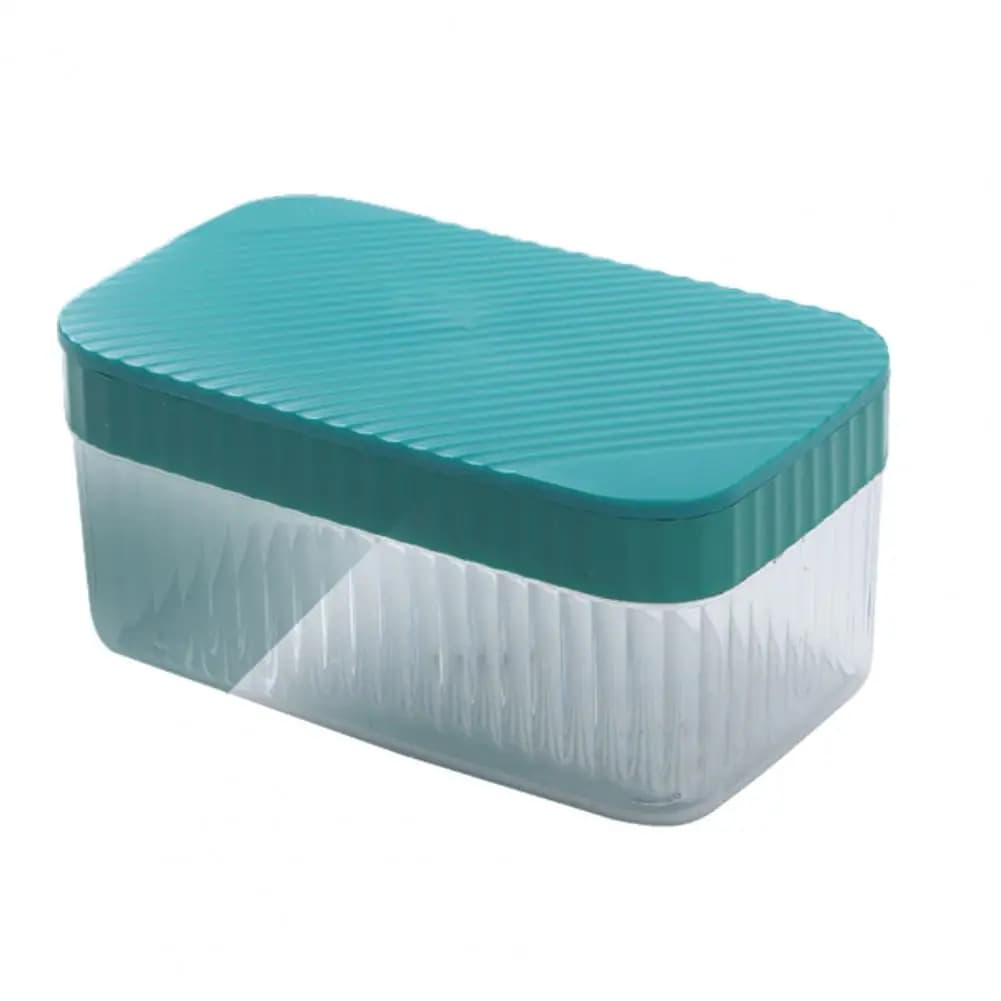Vassoio per Ghiaccio Trasparente con Coperchio, Stampo in Silicone per Cubetti di Ghiaccio con Contenitore, Anti-perdita, 32 Scomparti, Impilabile per Congelatore