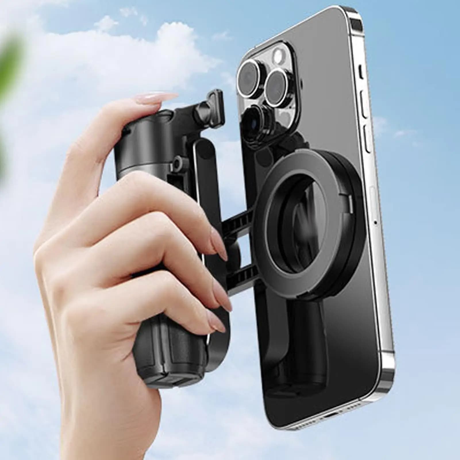 Treppiede per telefono cellulare Selfie Stick da viaggio magnetico Supporto per telefono allungabile ruotabile a 360 gradi con telecomando wireless per