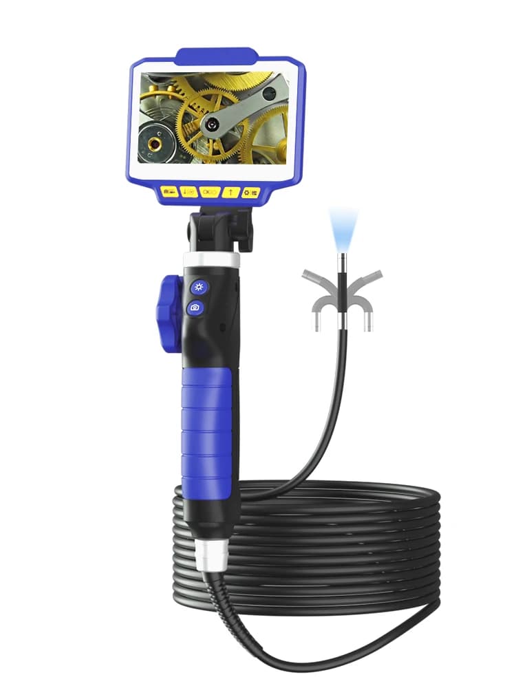 Microscopio Digitale Portatile con Schermo IPS da 4,3 Pollici, Endoscopio Articolato a Due Vie da 6,4 MM 2MP 1080P, Boroscopio CMOS