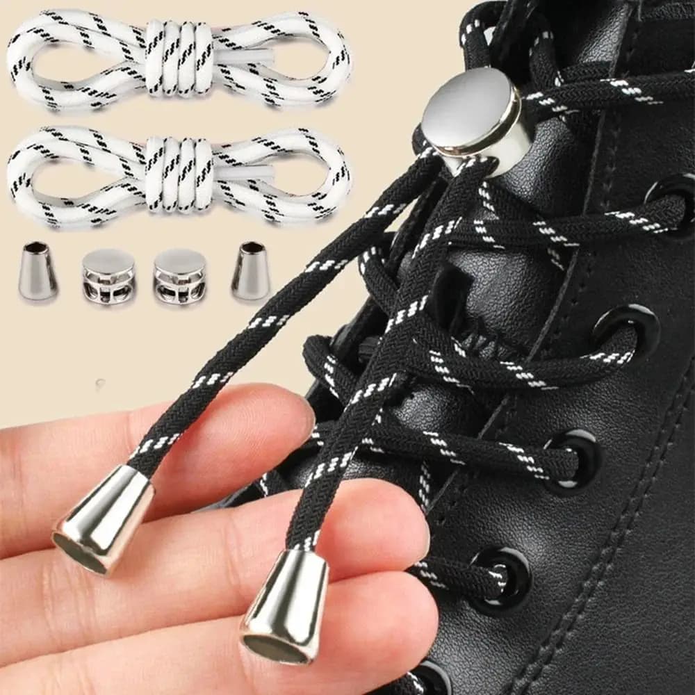 1Pair Elastic No Tie Shoe Laces Sneaker Rubber Bands ShoeLaces Stretching Lock Lazy Laces Quick Rubber Round Shoelace Shoestring