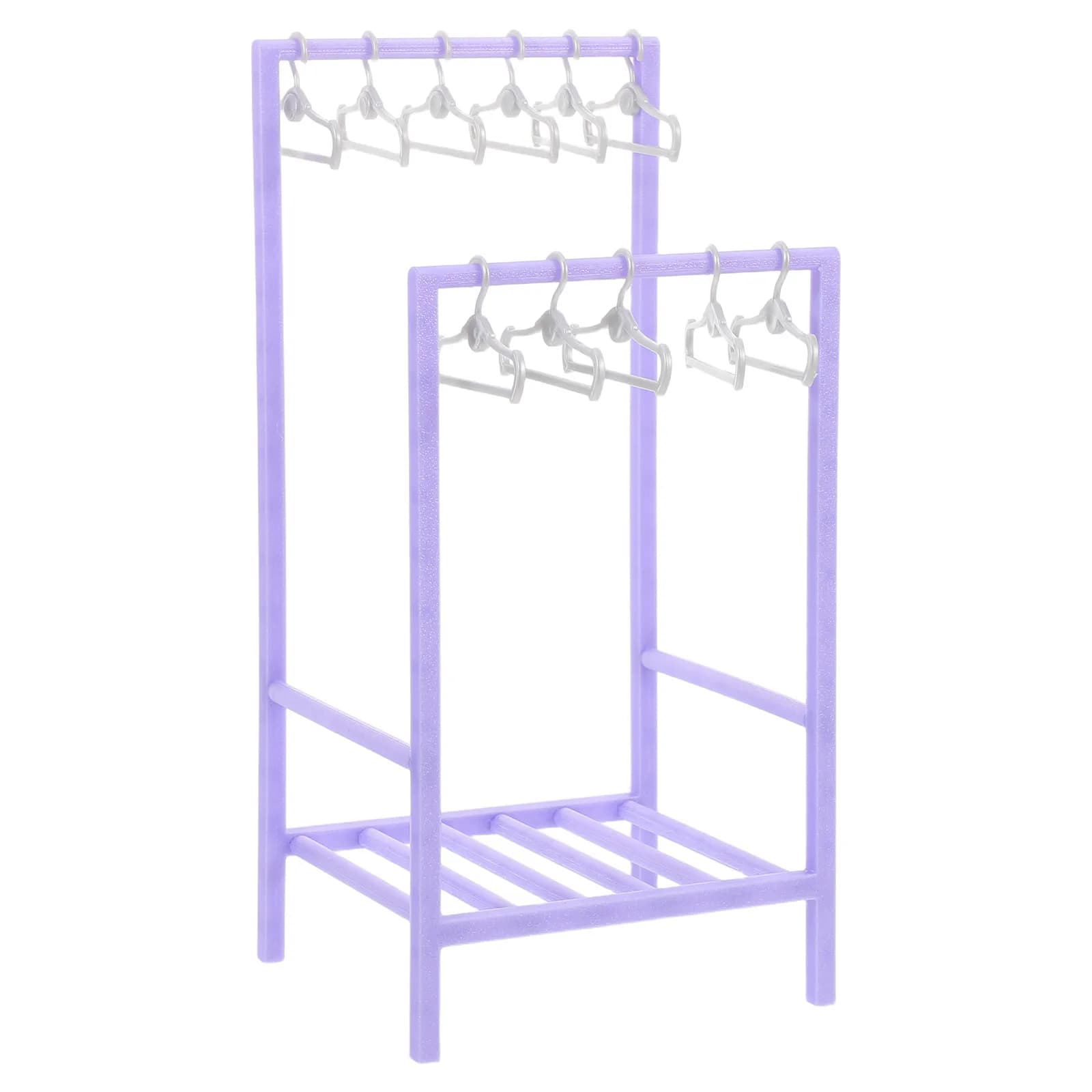 Set di 1 appendiabiti in miniatura viola da 30 cm per casa delle bambole, lavanderia, balcone - Organizzatore realistico per piccoli appendiabiti