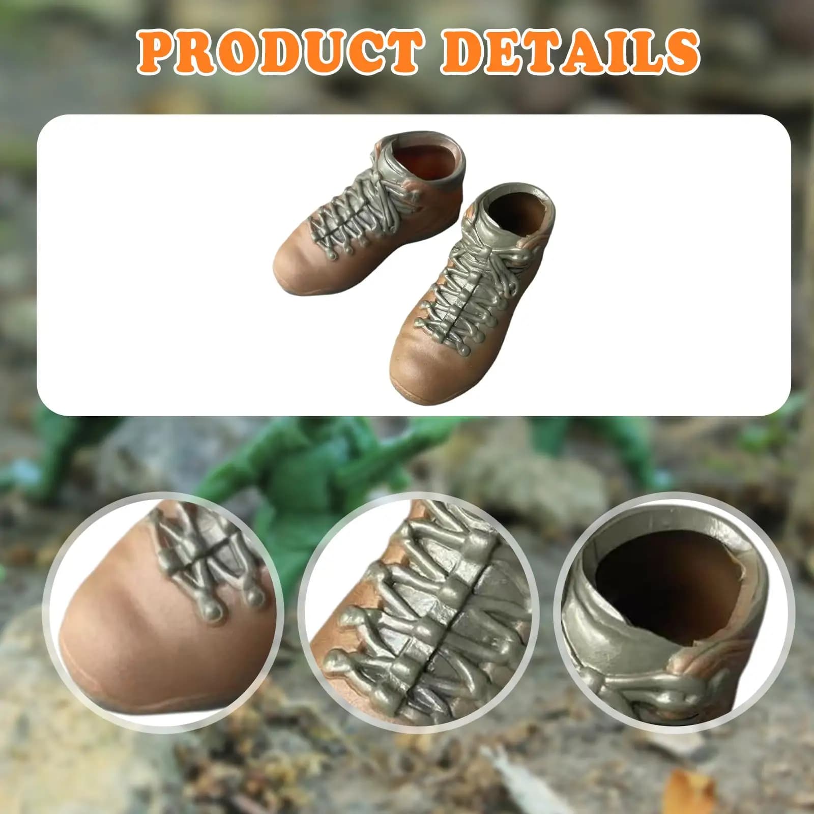 1/6 Scale Action Figure Hiking Boots Men’s Plastic Shoes for 12 Inch Male Doll Outfit Dress Up Costume Accessories