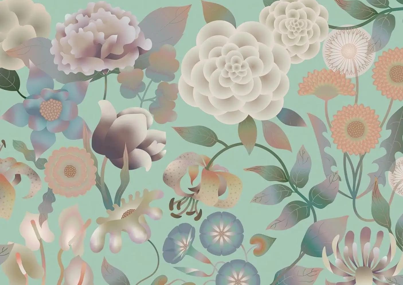 Carta da parati con fiori rosa personalizzata, decorazione per la casa, adesivo murale con fiori HD, pittura decorativa, murales 3D.