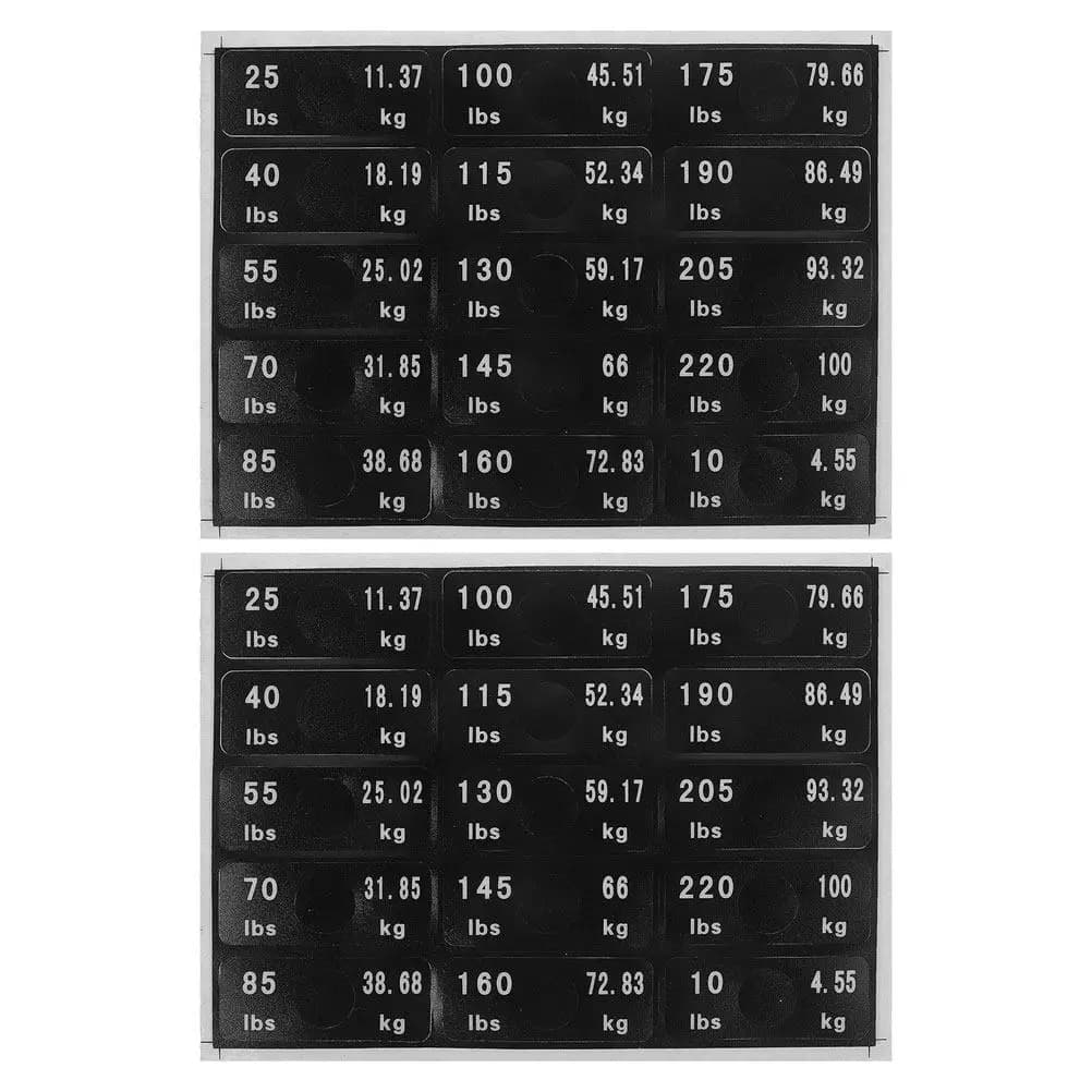 2 Set di Adesivi Numerici per Pesi, Etichette per Attrezzature da Palestra, Decalcomanie Adesive Resistenti per Pesi, Manubri, Kettlebell, Allenamento Fitness