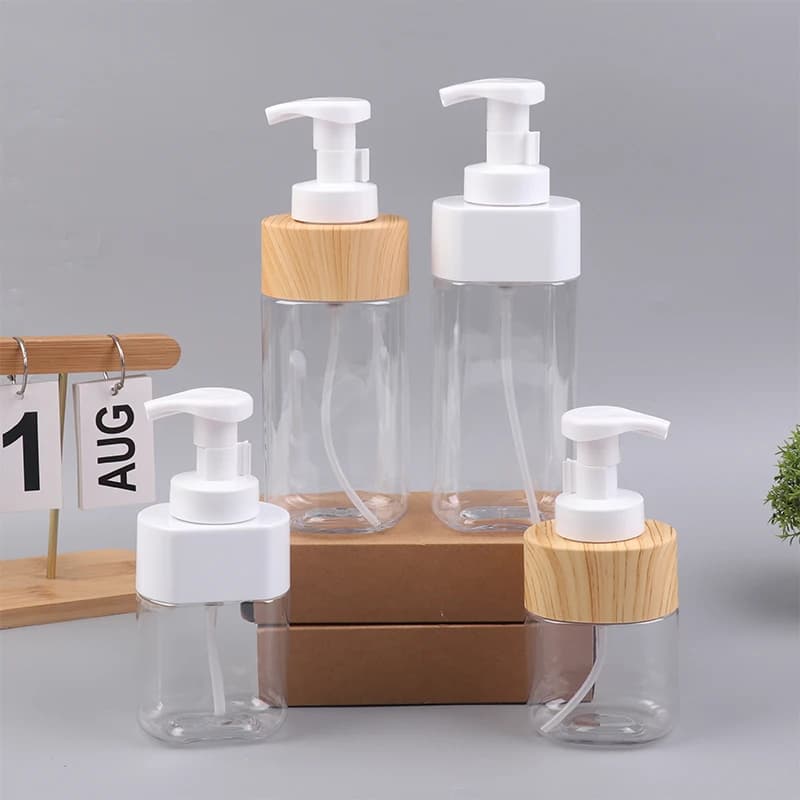 Flacone Vuoto per Gel Doccia, Contenitore per Mousse Detergente Viso, Dispenser Trasparente a Pressione per Sapone Liquido Schiumogeno, da Viaggio 300/500ml