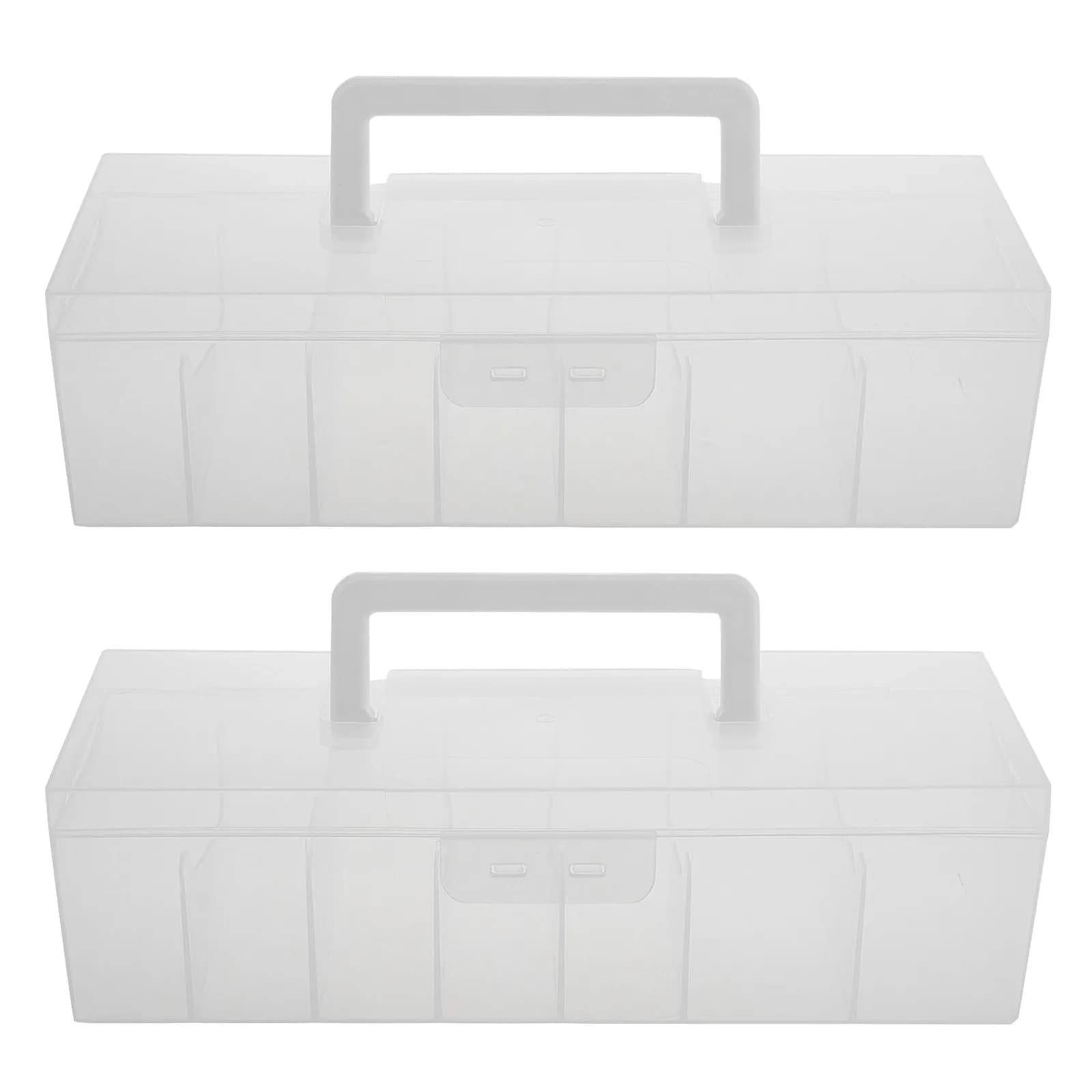 2Pcs Seed Organizer Box Clear Plastic Divided Storage Container Portable Lightweight for Garden Seed Packets Flowers Vegetables