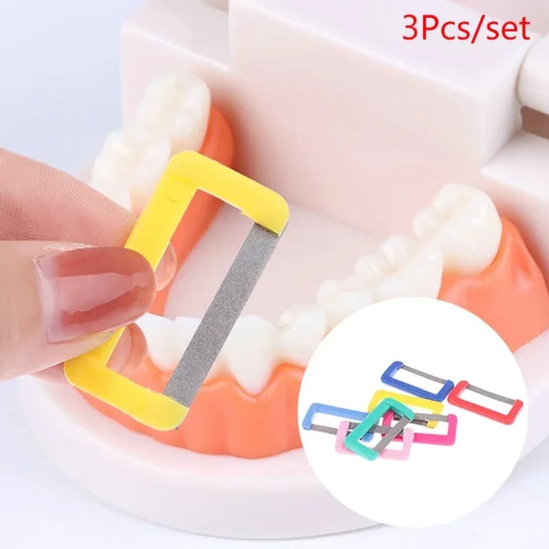 3 pcs Use And Drop Dental Orthodontic Interproxal Polishing Tool Tooth Reduced Tooth Whitening Material Oral Hygiene