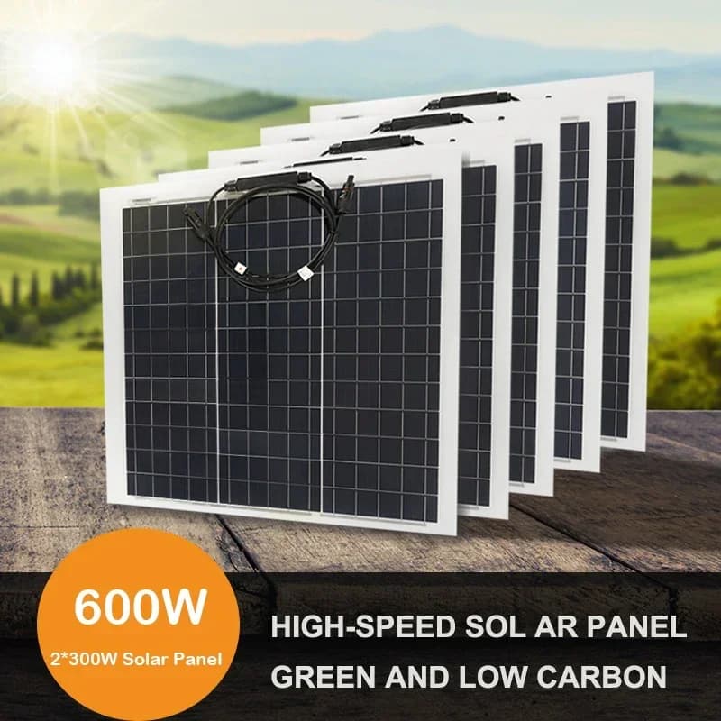 Kit pannello solare RV a celle monocristalline flessibili per pannello solare 12V 300W 600W con controller completo per auto/barca/batteria/campeggio