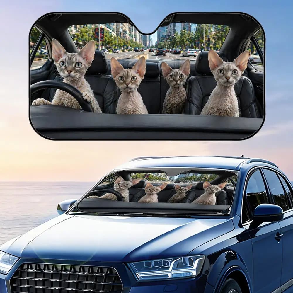 Parasole pieghevole universale per auto Fun Devon Rex, protezione UV, isolamento termico, copertura pieghevole