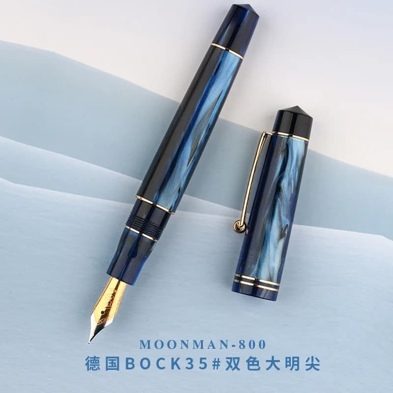 Majohn M800 Acrylic No.6 Bock Nib Fountain Pen F Elegant Writing Stationery Luxury Starry Sky Ink Pen Office Supplies