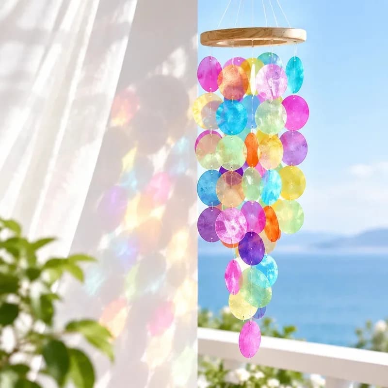30Pcs Round 2-Hole Capiz Shell Discs, Natural Shell Pieces For Wind Chimes Dreamcatcher Curtain Garland Jewelry & Wedding Decor