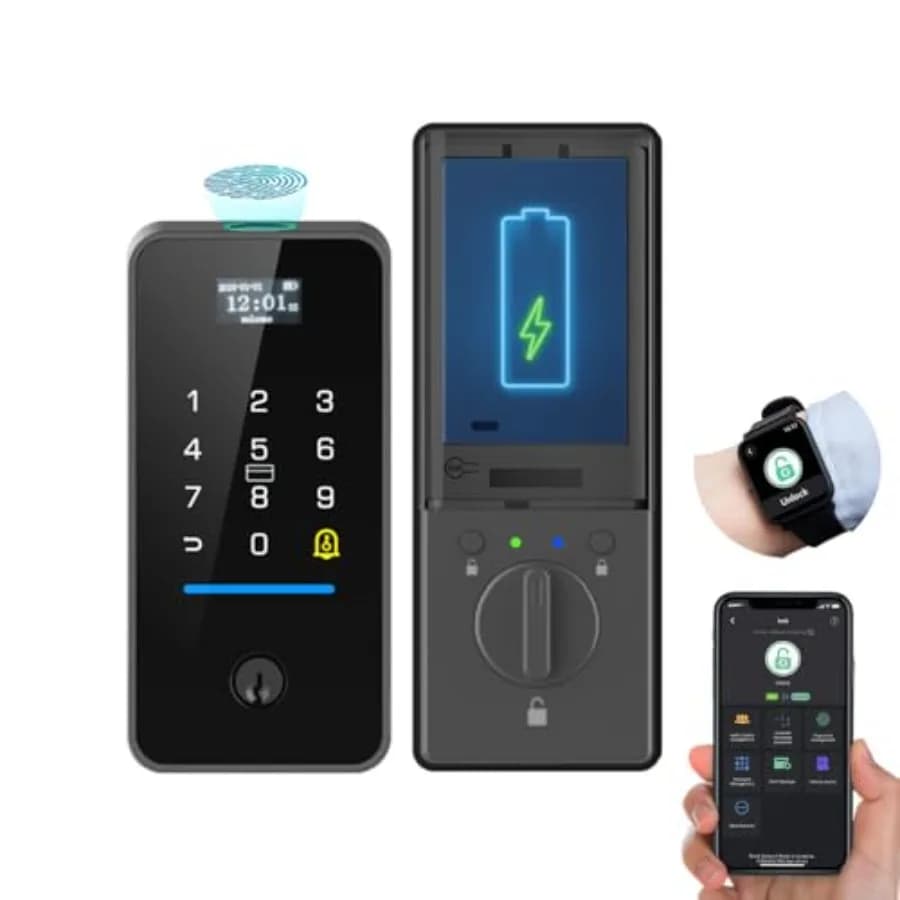 Serratura Intelligente con Impronta Digitale e Sensore Magnetico, Tastierino per Ingresso Senza Chiave, per Casa, Hotel, Appartamento