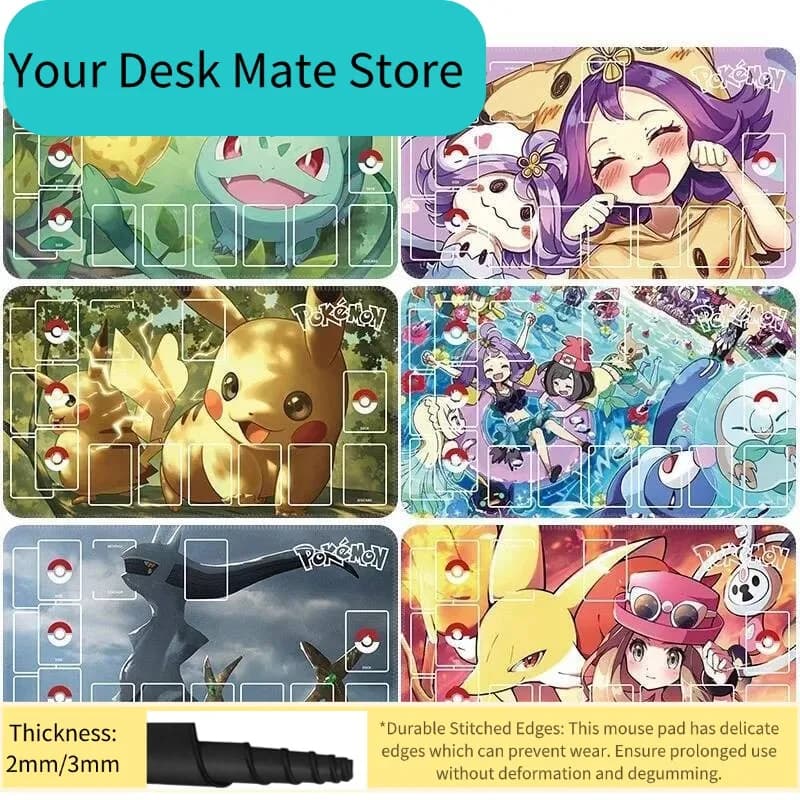 Tappetino per Mouse da Gaming con Cartone Animato Pokemon Pikachu, Base in Gomma Antiscivolo per Bambini e Fan