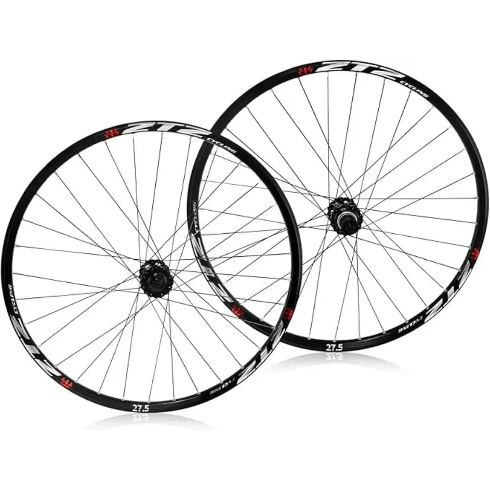 Set di Ruote per Mountain Bike ZTZ 27,5 Pollici con Freni a Disco a Sgancio Rapido, Cerchi in Alluminio Ultra-Leggeri con 32 Fori ad Alta Resistenza