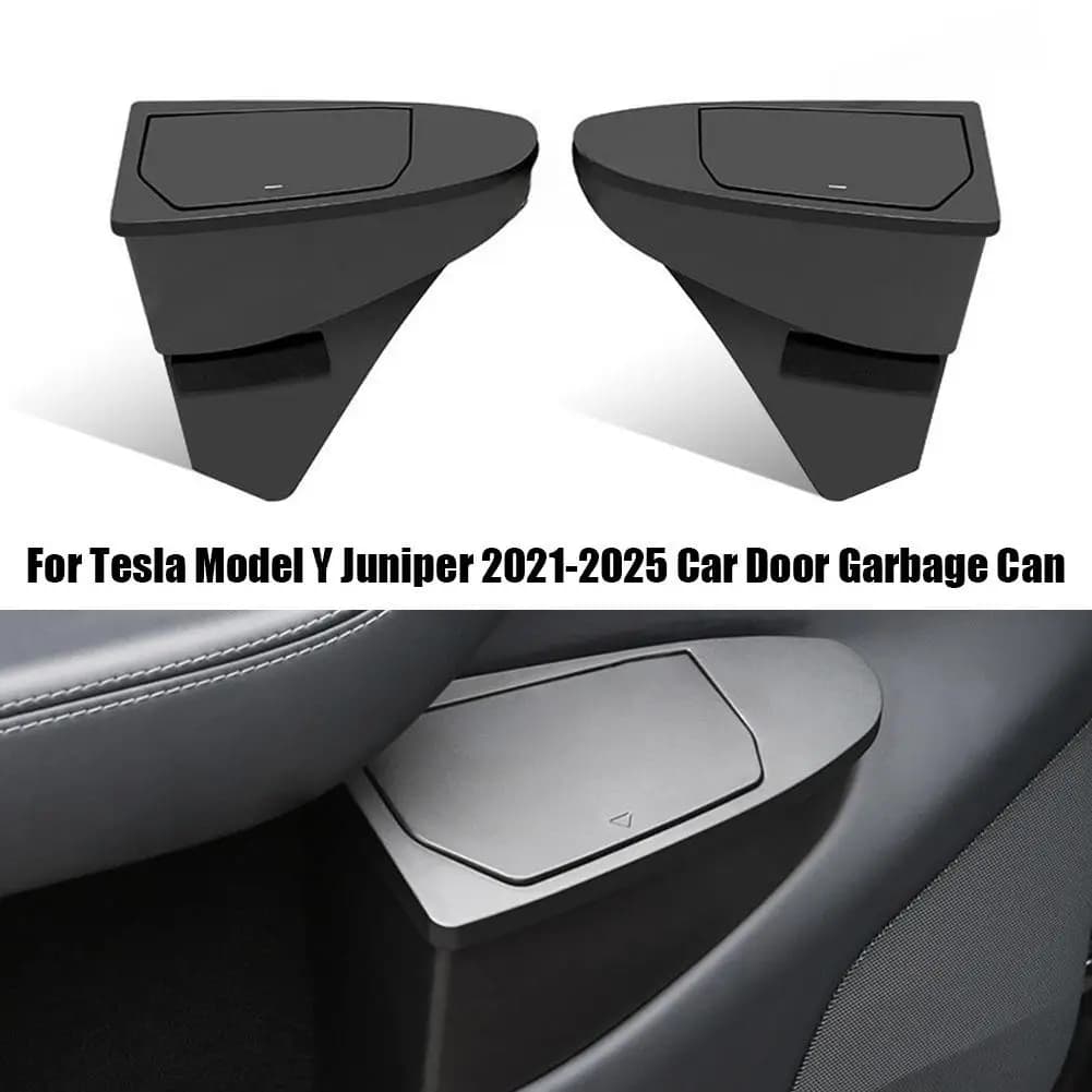 Pattumiera per porta anteriore auto per Tesla Model Y Juniper Tasca per immondizia multifunzionale Accessori per la decorazione di interni auto