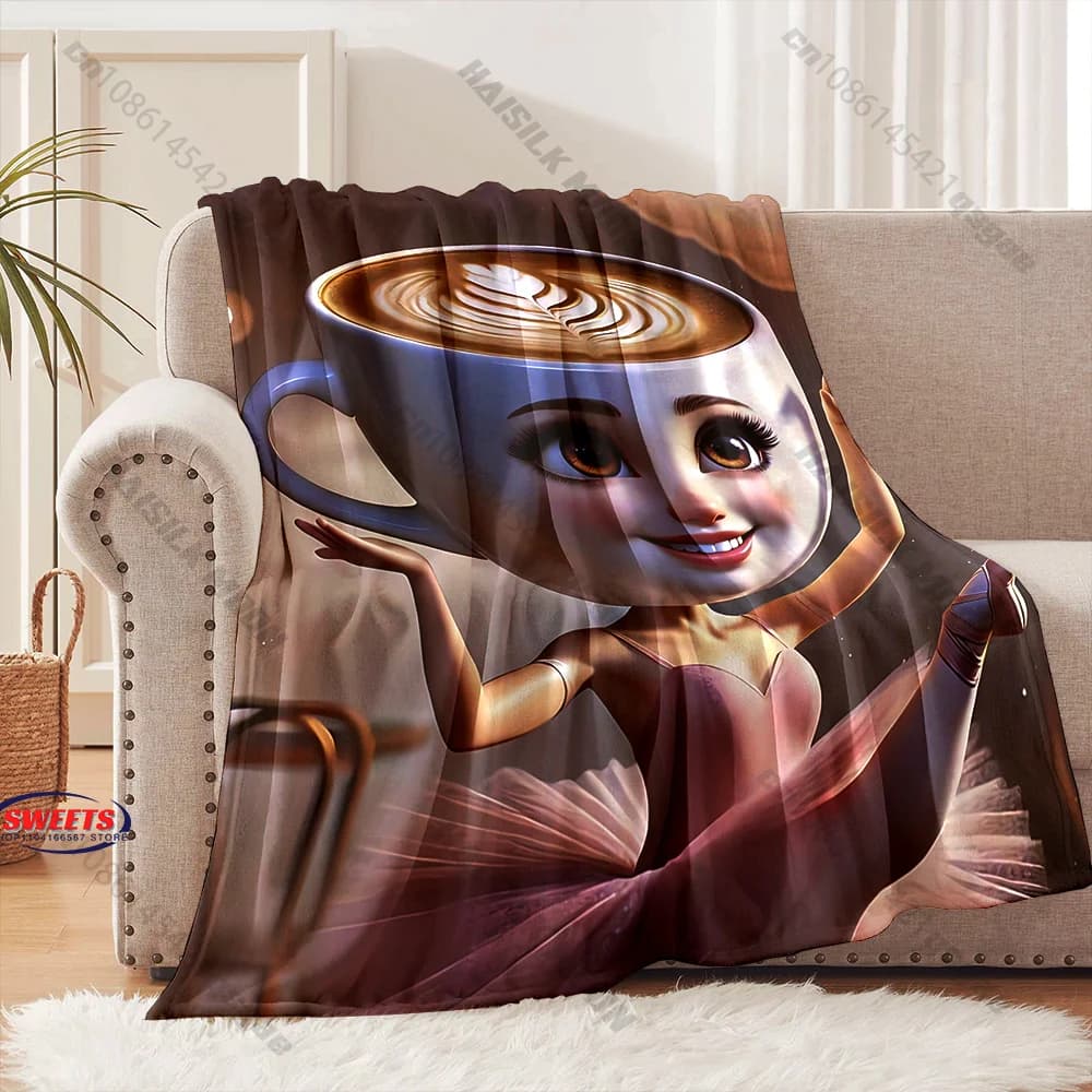 Coperta artistica a tema balletto, calda e confortevole, disponibile in diverse misure per bambini e adulti, ideale per la camera da letto, il soggiorno e come decorazione per il divano, un regalo raffinato.