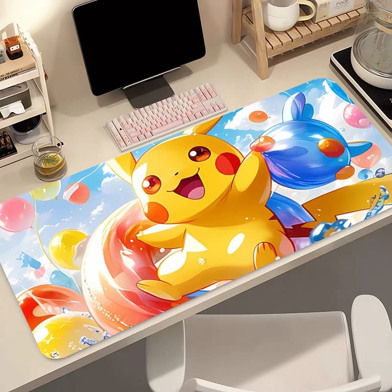 Tappetino per mouse Varmilo per computer, 90x40cm, con design anime Pokemon Pikachu, accessori da gaming, tappetino da scrivania morbido per gamer
