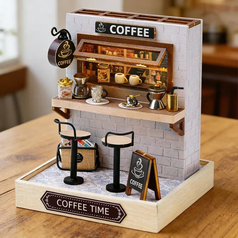 Casetta delle Bambole in Legno Mini Kit Fai da Te, Modello da Assemblare Fatto a Mano, Decorazione Stanza/Camera da Letto, Giocattolo Puzzle 3D, Regali di Compleanno