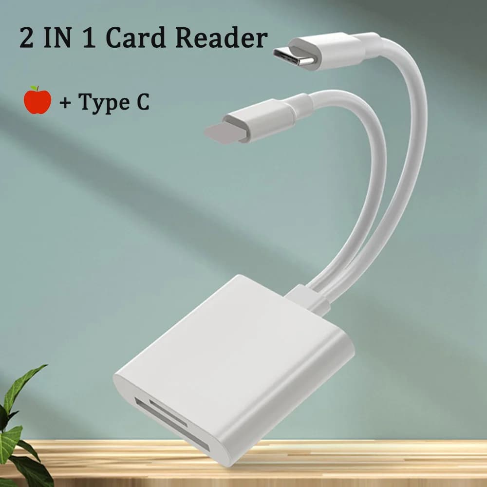 2 IN 1 Lettore di schede di memoria SD TF Adattatore USB C OTG per IPhone iPad MacBook Android Laptop Lettore di schede SDTF Connettore Dropshipping