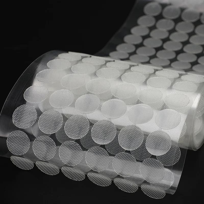 Commercio all'ingrosso 10/15/20mm nastro di fissaggio autoadesivo bianco trasparente punti disco adesivo forte colla adesivo monete rotonde gancio Loop