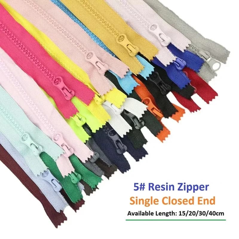 5 # cerniera in resina Single Closed End 15/20/30/40cm per cappotto indumento Jeans Craft cucito accessori fai da te 2 pz/lotto