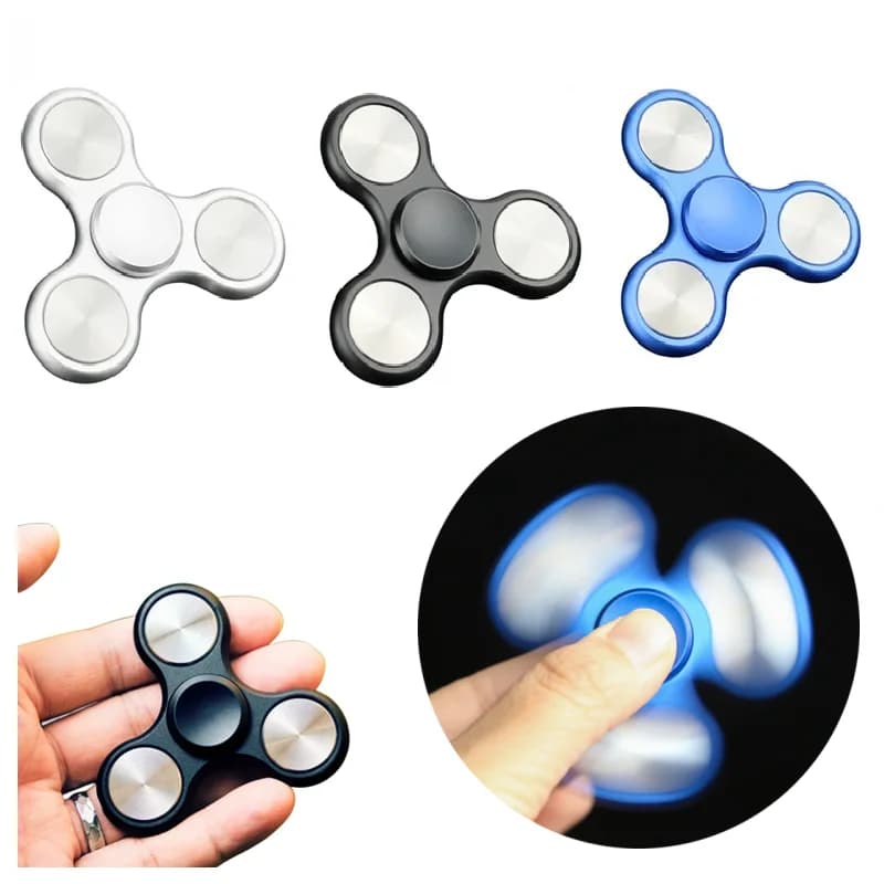 Fidget Spinner in Metallo a Tre Foglie, Giocattolo Antistress EDC, Antiansia, Portatile, Durevole, Regalo per Adulti, Strumento per il Relax