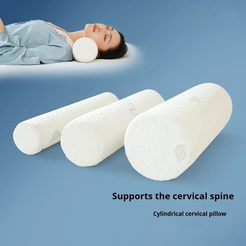 Cuscino Cervicale in Memory Foam, Cuscino a Rullo per Supporto Letto, Cuscini Rotondi per Letto, Gambe, Schiena e Yoga