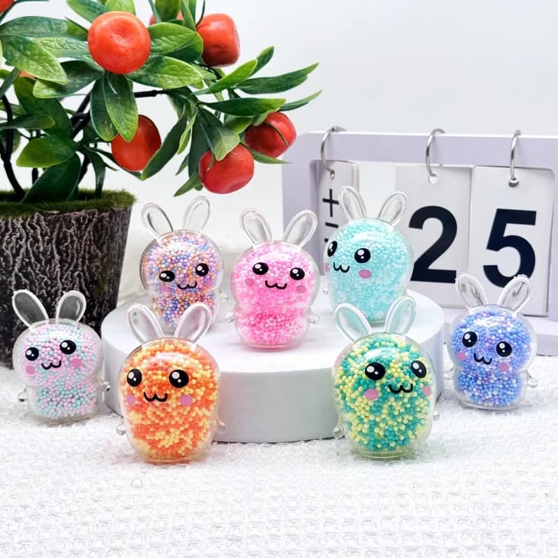 1PCS Squishy Bunny Palline antistress con luce Giocattolo antistress Ragazze Bambini Agitarsi Giocattoli Coniglio colorato per Cestino pasquale Stuffers