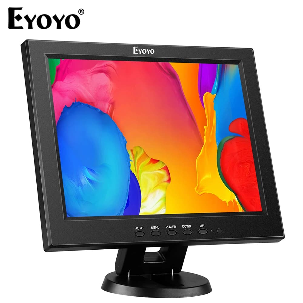 Eyoyo EM12A Monitor piccolo da 12 pollici con ingresso BNC VGA AV HDMI 800x600 schermo a colori LCD TFT 4:3 portatile con altoparlante integrato
