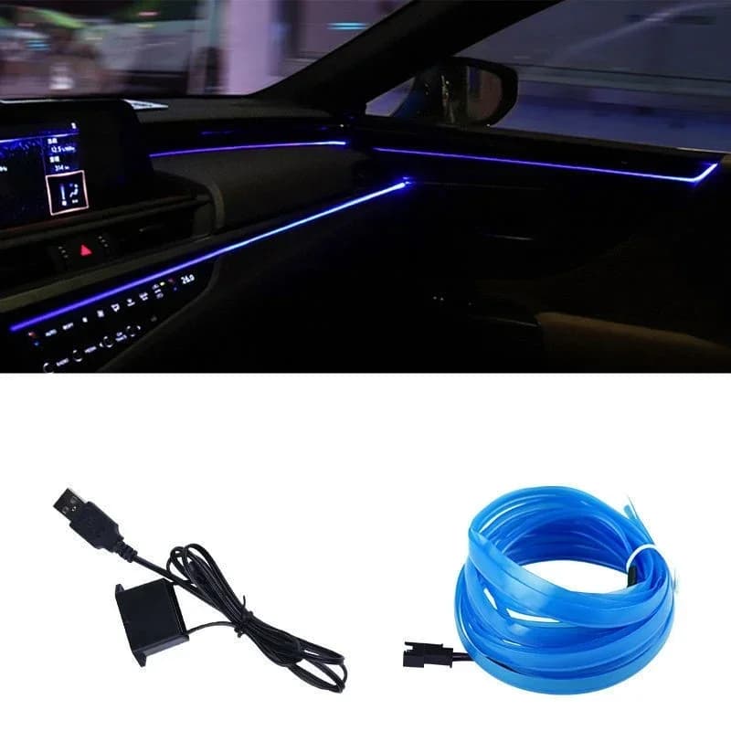 5m EL Wire Car Interior Environmental Lights USB Strip FAI DA TE Decorative Dashboard Console Auto LED Environmental Light Interior lights for cars