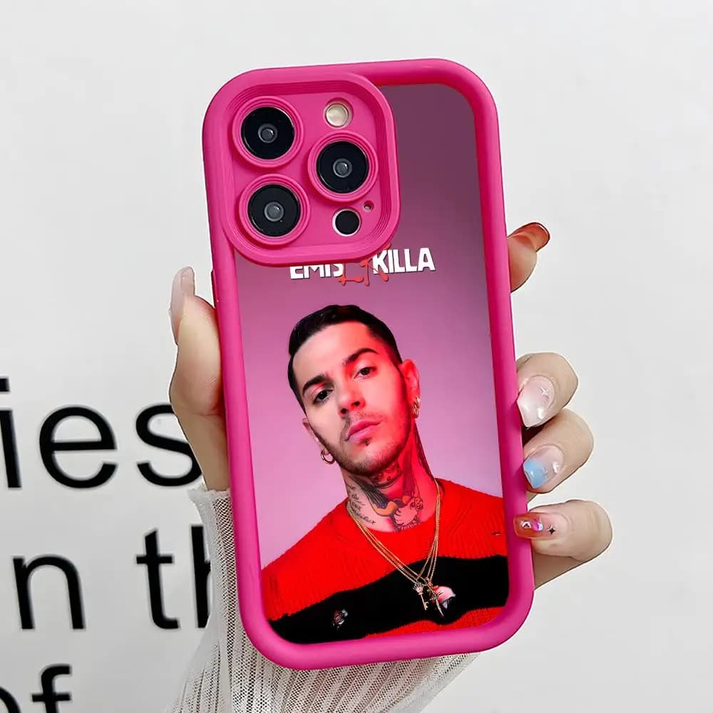 Emis Killa Phone Case for iPhone 17 16 15 14 13 12 11 Air Pro Max Plus Red Soft TPU Shockproof Cover