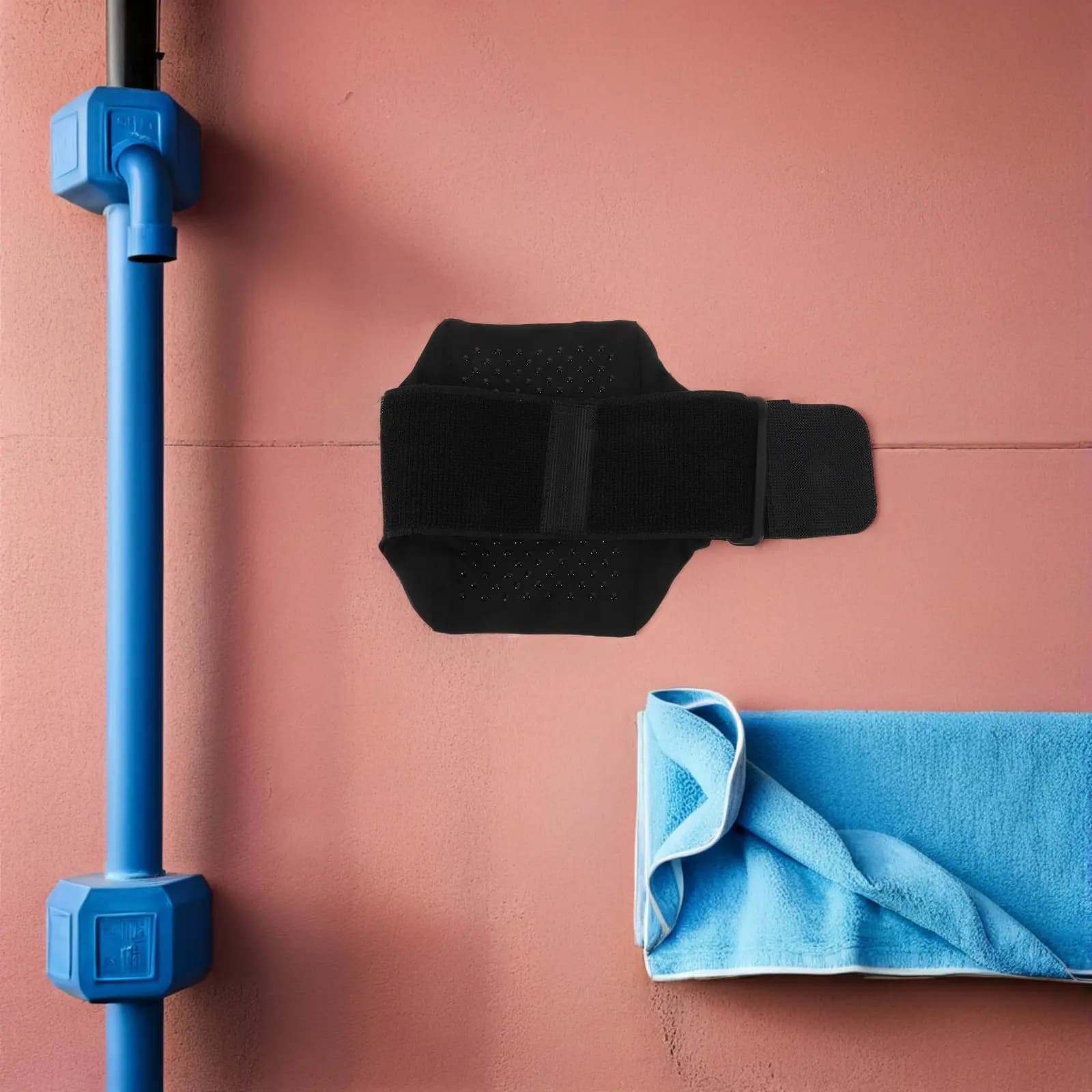 Cintura da Corsa per Uomo, Regolabile, Nera, Porta Telefono da Coscia, Borsa Sportiva per Cellulare, Fascia da Gamba per Allenamento all'Aperto