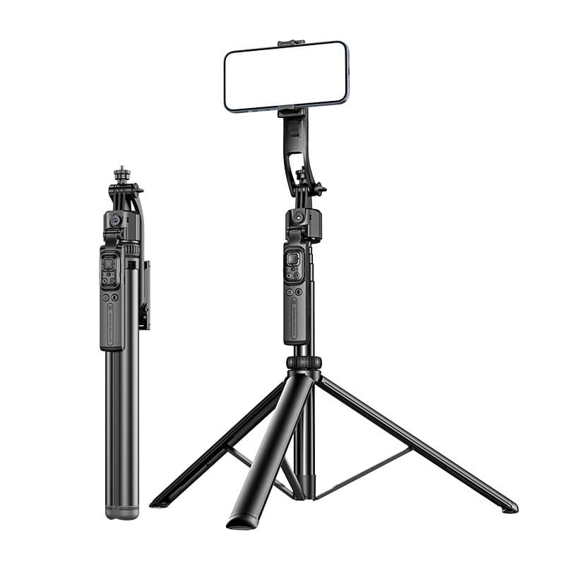 C05F gimbal artefatto di follow-up completamente automatico, staffa video per telecamera live con treppiede retrattile anti-shake per selfie stick