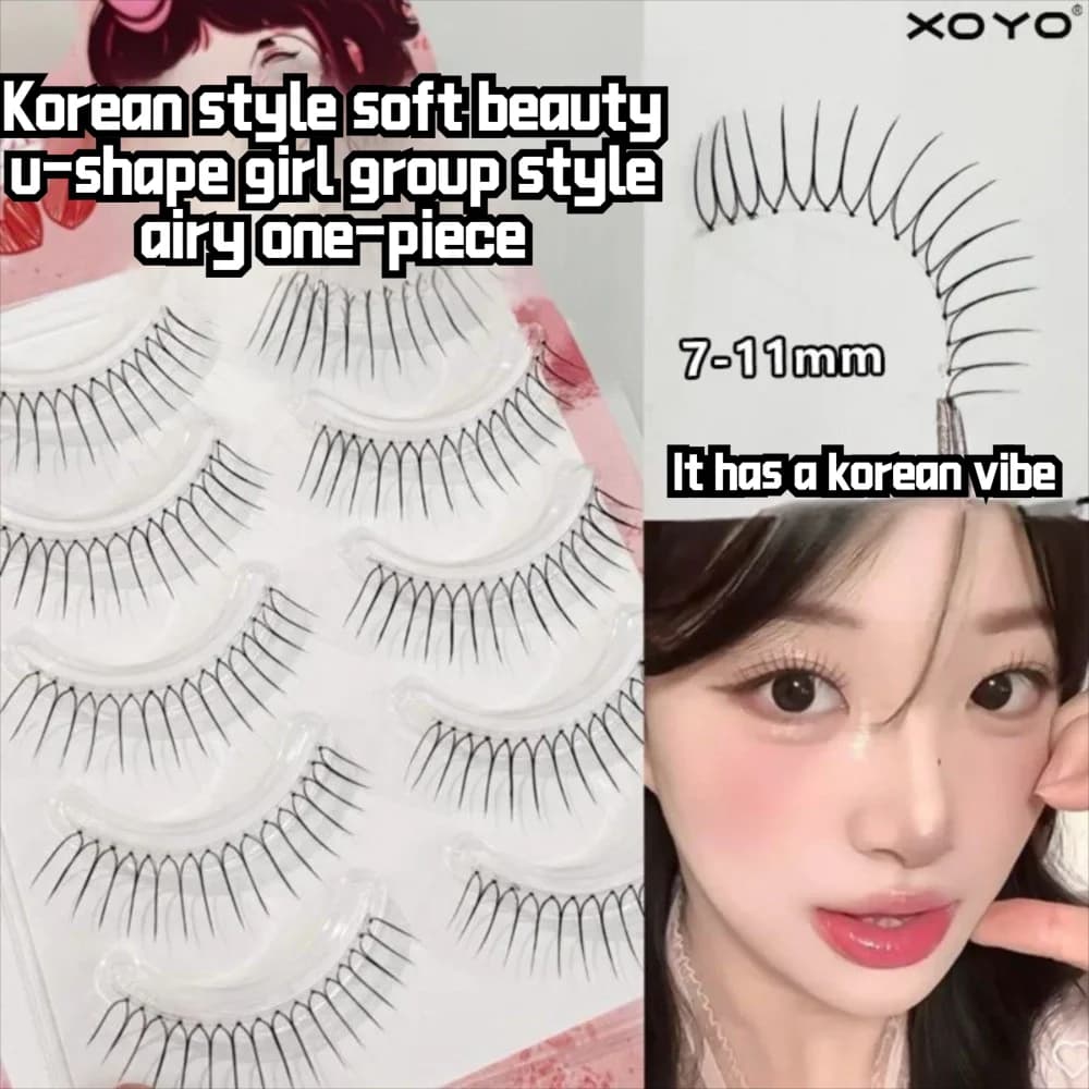 Ciglia Finte a Striscia Intera Fatte a Mano Stile Coreano 3D in Finto Visone Naturali Lunghe Cruelty-Free Extension Ciglia Finte