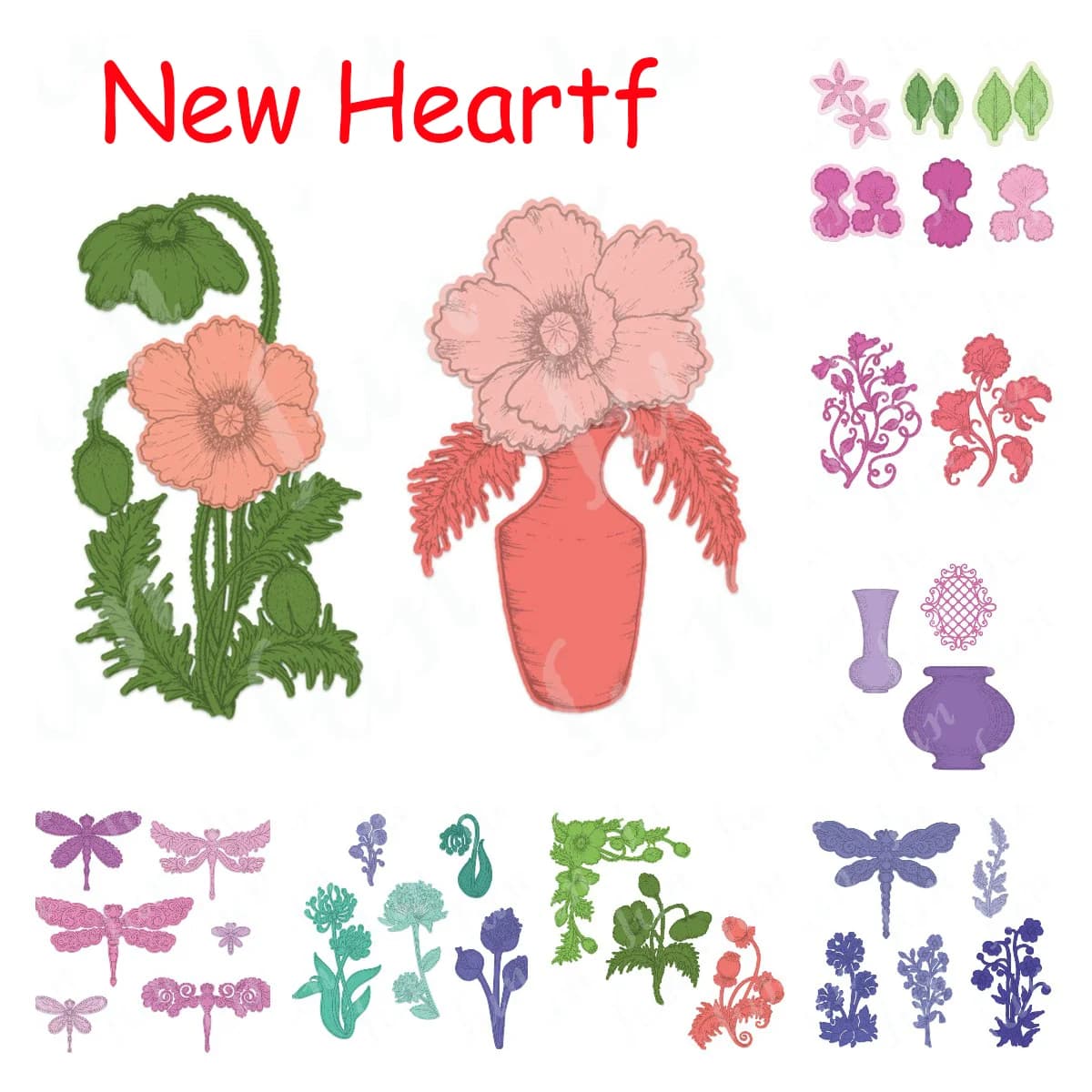 Vining Sweet Pea Timbri trasparenti e set di fustelle in metallo per biglietti d'auguri artigianali fai da te Stampi per modelli di decorazioni per scrapbooking