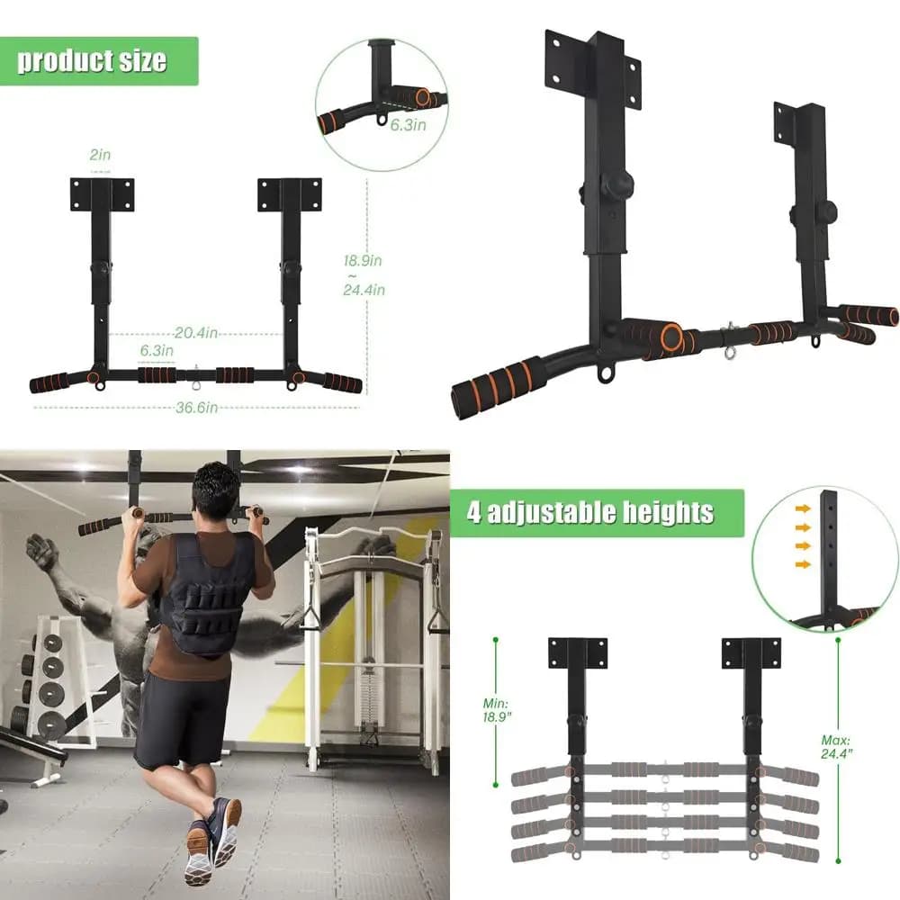 Wall-mounted traction bar, for upper body training, ideal for chin-up and body press.