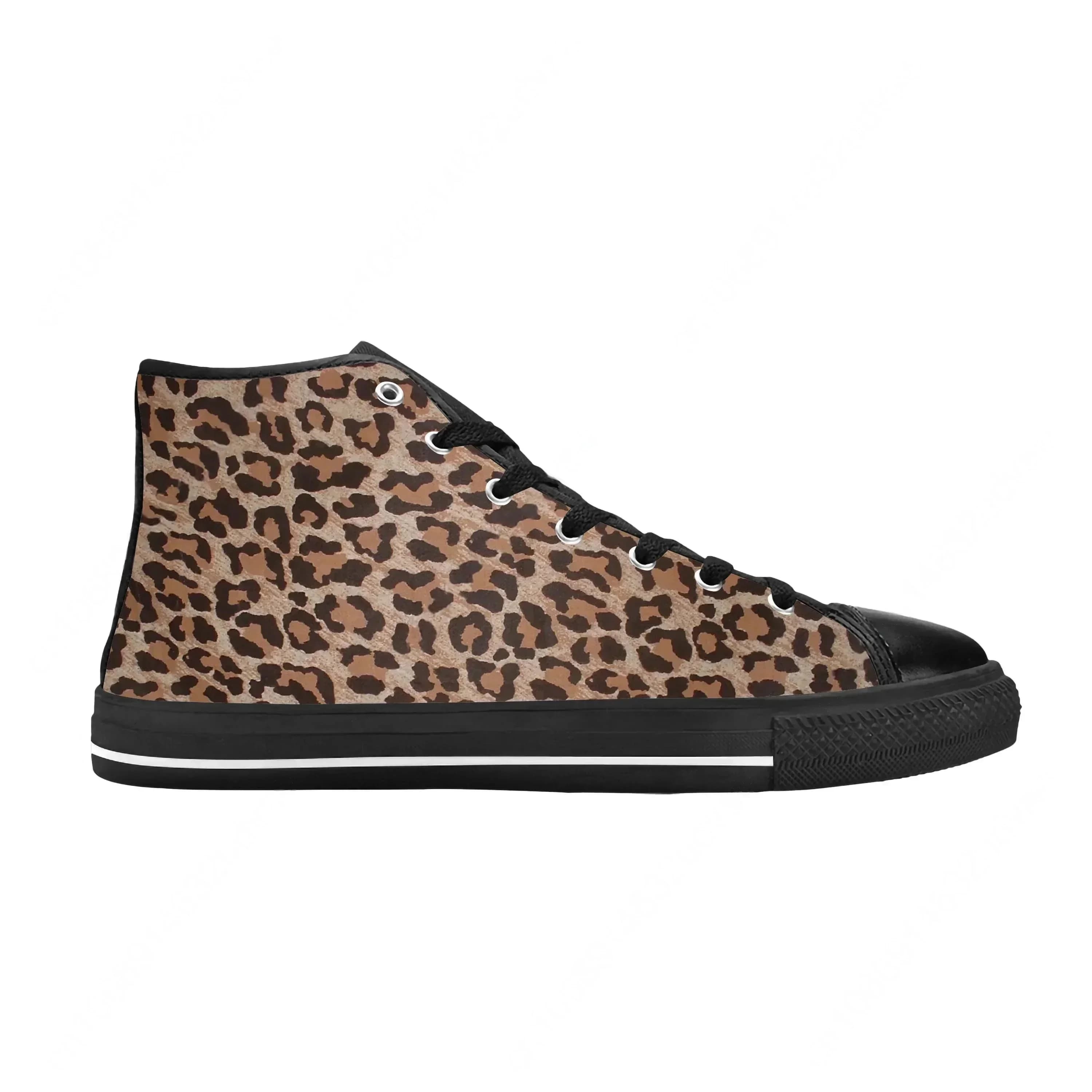 Animal Panther Leopard Print Skin Pattern Fashion Casual Cloth Shoes High Top Comfortable Breathable 3D Print Men Women Sneakers