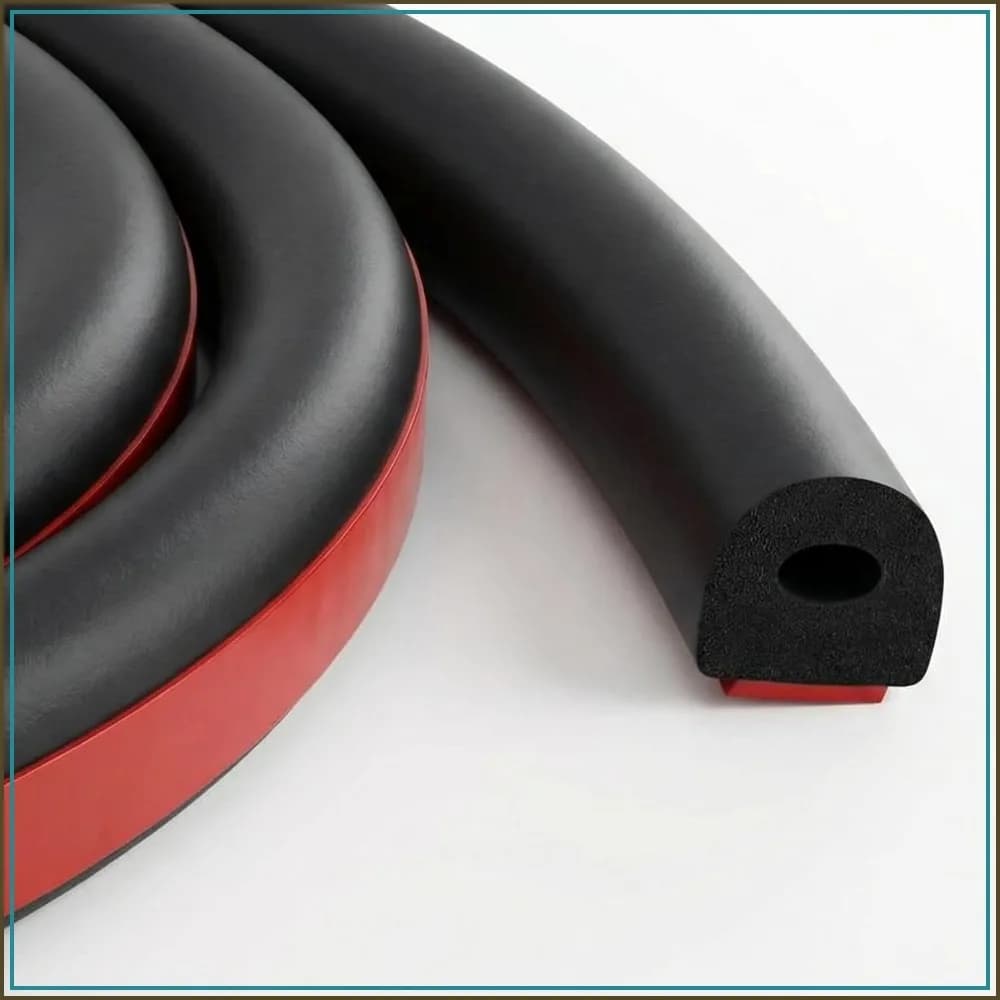13ft Foam Rubber D Shape Seal Strip 0.5" W x 0.5" H Self Adhesive EPDM Weather Stripping for RV Slide Out, Car, Truck, Boat, Home