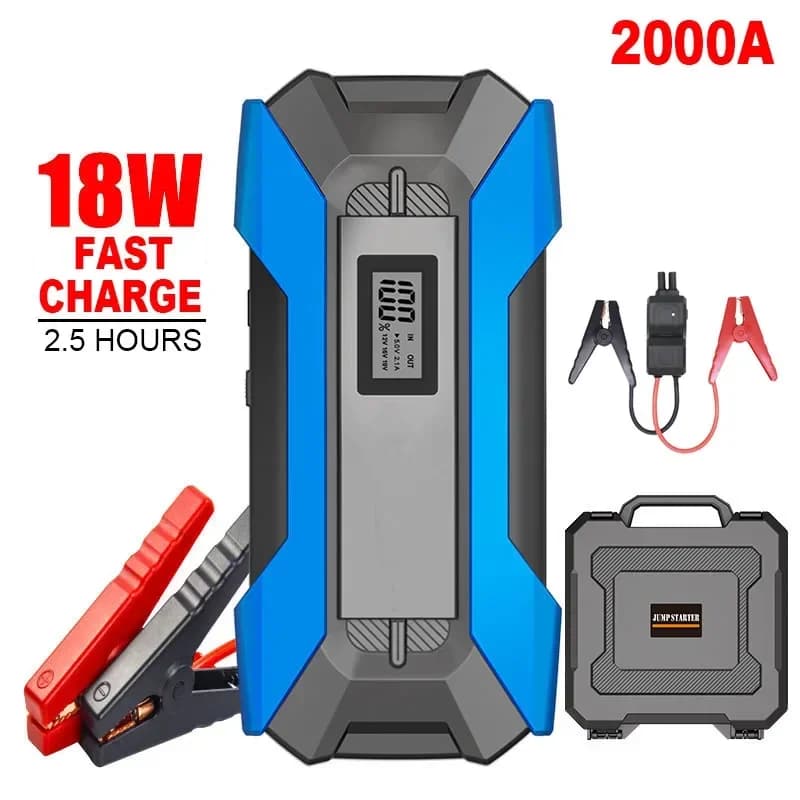 2000A Avviatore di emergenza per auto Accumulatori e caricabatterie di riserva 20000mAh 12V Avvio batteria di emergenza per auto portatile per dispositivo di avviamento Bosster motore automatico
