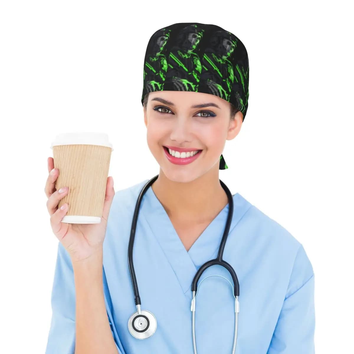 Simon Ghost Riley Scrub Hat Doctor Working Surgical Cap Men Women Adjustable Nursing Caps for Dentist