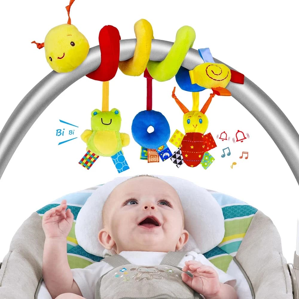 Passeggino a spirale giocattoli neonato peluche appeso morbido sonaglio giocattoli sensoriali culla culla Mobile per neonati ragazzi ragazze regali ideali
