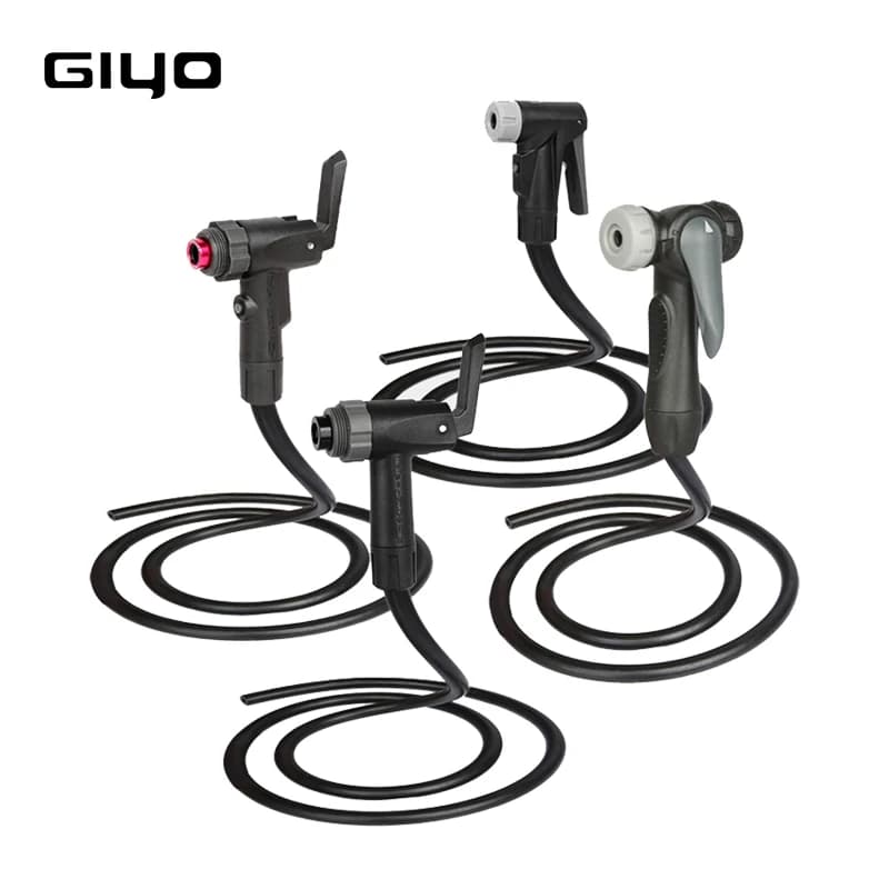 Adattatore per Pompa Bicicletta con Tubo/Pulsante di Rilascio Smart/Dragon/DVN T, Valvola Presta Schrader/Dunlop, Accessorio Gonfiatore per MTB e Bici da Strada