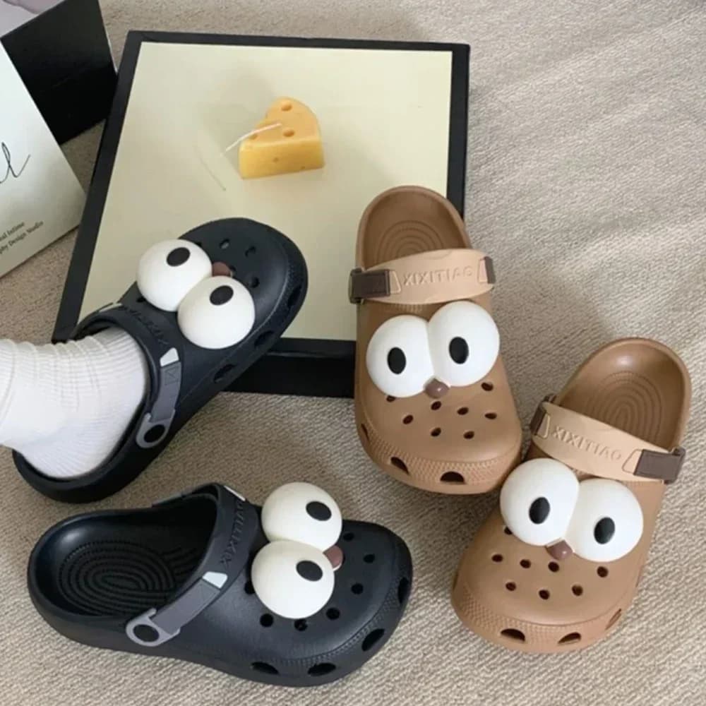 2 ciondoli per scarpe Big-Eye - Divertenti zoccoli Sandali Decorazione Accessori per scarpe fai da te Decor Ciondoli in PVC durevoli